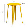 Commercial Grade 30" Round Yellow Metal Indoor-Outdoor Bar Height Table CH-51090-40-YL-GG