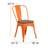 Orange Metal Stackable Chair with Wood Seat CH-31230-OR-WD-GG