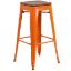 30" High Backless Orange Metal Barstool with Square Wood Seat CH-31320-30-OR-WD-GG