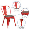 Red Metal Stackable Chair with Wood Seat CH-31230-RED-WD-GG