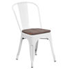 White Metal Stackable Chair with Wood Seat CH-31230-WH-WD-GG