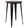 30" Round Black Metal Indoor Bar Height Table with Walnut Rustic Wood Top CH-51090-40M1-BK-GG