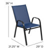 4 Pack Brazos Series Navy Outdoor Stack Chair with Flex Comfort Material and Metal Frame 4-JJ-303C-NV-GG