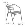 Lila Silver Metal Restaurant Stack Chair with Aluminum Slats TLH-017C-GG