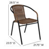 Lila 2 Pack Medium Brown Rattan Indoor-Outdoor Restaurant Stack Chair 2-TLH-037-DK-BN-GG