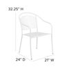 Oia Commercial Grade White Indoor-Outdoor Steel Patio Arm Chair with Round Back CO-3-WH-GG