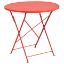 Oia Commercial Grade 30" Round Coral Indoor-Outdoor Steel Folding Patio Table CO-4-RED-GG