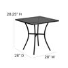 Oia Commercial Grade 28" Square Black Indoor-Outdoor Steel Patio Table CO-5-BK-GG