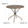 Oia Commercial Grade 35.25" Round Gold Indoor-Outdoor Steel Patio Table with Umbrella Hole CO-7-GD-GG