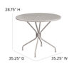 Oia Commercial Grade 35.25" Round Light Gray Indoor-Outdoor Steel Patio Table with Umbrella Hole CO-7-SIL-GG