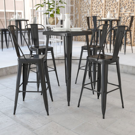 Picture for category Metal Indoor-Outdoor Bar Height Table Sets: Square