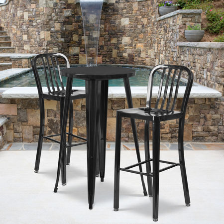 Picture for category Metal Indoor-Outdoor Bar Height Table Sets: Round