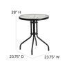 Bellamy 23.75'' Round Tempered Glass Metal Table TLH-070-1-GG