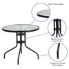 Bellamy 31.5'' Round Tempered Glass Metal Table TLH-070-2-GG