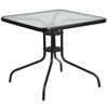 Barker 31.5'' Square Tempered Glass Metal Table TLH-073A-2-GG