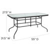 Tory 31.5" x 55" Rectangular Tempered Glass Metal Table with Umbrella Hole TLH-089-GG