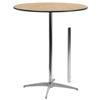 36'' Round Wood Cocktail Table with 30'' and 42'' Columns XA-36-COTA-GG