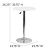 23.75'' Round Adjustable Height White Wood Table (Adjustable Range 26.25'' - 35.75'') CH-2-GG