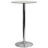 23.75'' Round Glass Table with 41.75''H Chrome Base CH-3-GG