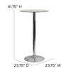 23.75'' Round Glass Table with 41.75''H Chrome Base CH-3-GG