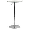 23.5'' Round Adjustable Height Glass Table (Adjustable Range 33.5'' - 41'') CH-5-GG
