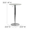 23.5'' Round Adjustable Height Glass Table (Adjustable Range 33.5'' - 41'') CH-5-GG