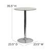 23.5'' Round Glass Table with 35.5''H Chrome Base CH-6-GG