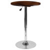 23.5'' Round Adjustable Height Rustic Pine Wood Table (Adjustable Range 26.25'' - 35.5'') CH-9-GG