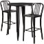 Commercial Grade 30" Ro und Black-Antique Gold Metal Indoor-Outdoor Bar Table Set with 2 Vertical Slat Back Stools CH-51090BH-2-30VRT-BQ-GG Commercial Grade 30" Ro und Black-Antique Gold Metal Indoor-Outdoor Bar Table Set with 2 Vertical Slat Back Stools CH-51090BH-2-30VRT-BQ-GG