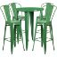 Commercial Grade 30" Round Green Metal Indoor-Outdoor Bar Table Set with 4 Cafe Stools CH-51090BH-4-30CAFE-GN-GG