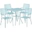 Oia Commercial Grade 28" Square Sky Blue Indoor-Outdoor Steel Patio Table Set with 4 Square Back Chairs CO-28SQ-02CHR4-SKY-GG Oia Commercial Grade 28" Square Sky Blue Indoor-Outdoor Steel Patio Table Set with 4 Square Back Chairs CO-28SQ-02CHR4-SKY-GG