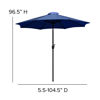 Lark 3 Piece Outdoor Patio Table Set - 30" x 48" Synthetic Teak Patio Table with Navy Umbrella and Base XU-DG-UH3048-UB19BNV-GG