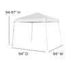 8'x8' White Outdoor Pop Up Event Slanted Leg Canopy Tent with Carry Bag JJ-GZ88-WH-GG