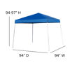 8'x8' Blue Outdoor Pop Up Event Slanted Leg Canopy Tent with Carry Bag JJ-GZ88-BL-GG