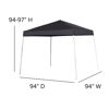 8'x8' Black Outdoor Pop Up Event Slanted Leg Canopy Tent with Carry Bag JJ-GZ88-BK-GG