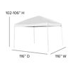10'x10' White Outdoor Pop Up Event Slanted Leg Canopy Tent with Carry Bag JJ-GZ1010-WH-GG