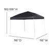 10'x10' Black Outdoor Pop Up Event Slanted Leg Canopy Tent with Carry Bag JJ-GZ1010-BK-GG