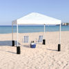 10'x10' White Pop Up Event Straight Leg Canopy Tent with Sandbags and Wheeled Case JJ-GZ1010PKG-WH-GG