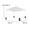 10'x10' White Pop Up Event Straight Leg Canopy Tent with Sandbags and Wheeled Case JJ-GZ1010PKG-WH-GG