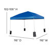10'x10' Blue Pop Up Event Straight Leg Canopy Tent with Sandbags and Wheeled Case JJ-GZ1010PKG-BL-GG
