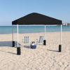10'x10' Black Pop Up Event Straight Leg Canopy Tent with Sandbags and Wheeled Case JJ-GZ1010PKG-BK-GG